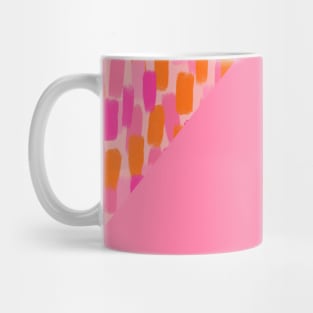 Pink and Orange Brush Stroke Colour Block Mug